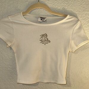 Princess Polly White Ribbed Crop Top